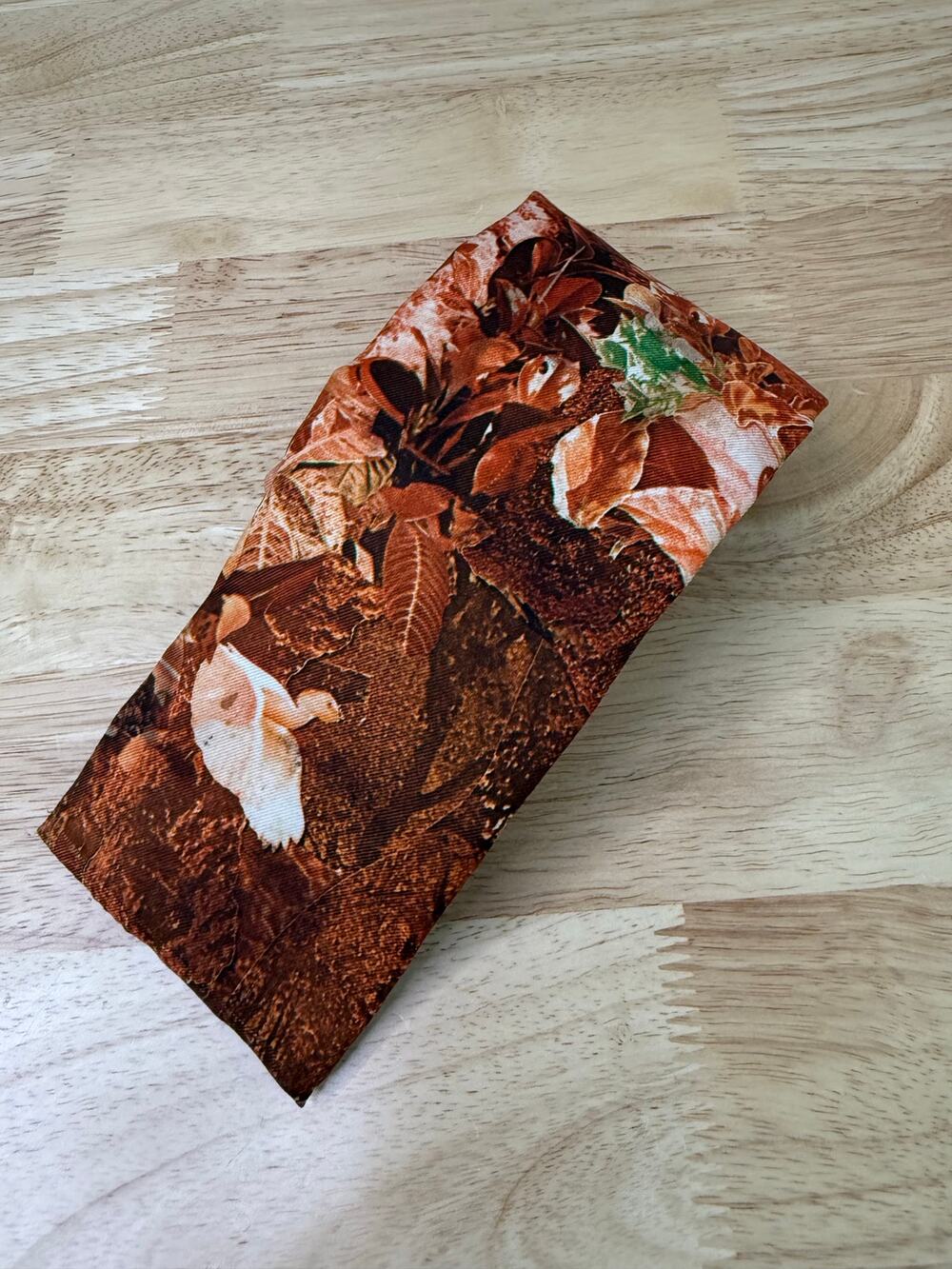 Men's Square Neck Tie Brown Leaves Camouflage JL